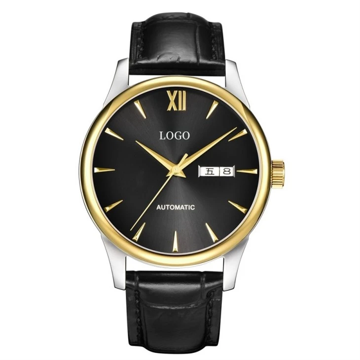 Business Casual Waterproof Quartz Watch With Leather Back And Stainless Steel Calendar Display Men's Watch