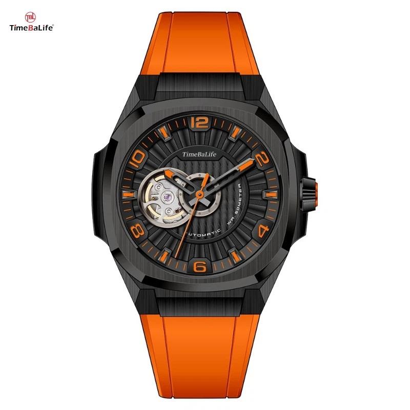 Skeleton Dial Automatic Men's Sports Watch With Japan Seiko NH70