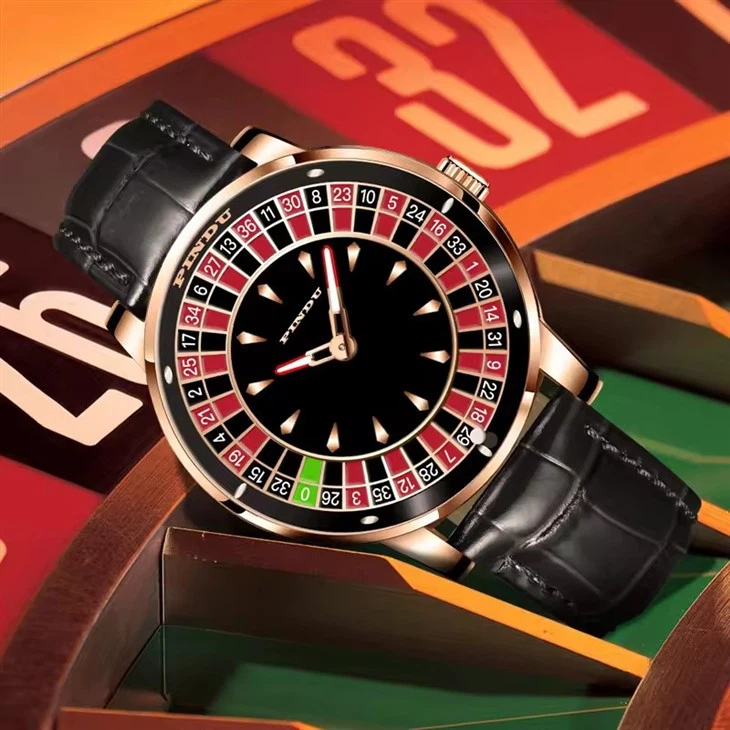 Top Brands Luxury Crystal Diamond Watches Diamond Gambling Disk Rotate Mens Watch Mechanical Rullet Watch