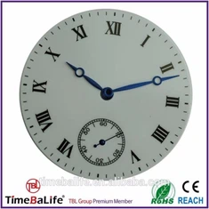 OEM logotip 3D Troblji natisnjeni rimske številke Bela emajlna žepna kronografska številčnica za uro